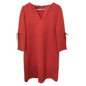 Lafayette 148 New York split neck shift dress S M